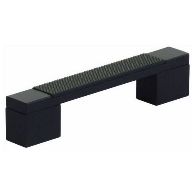 Schaub and Company 211001 Urbano 4" Center to Center Contrast Knurled - Matte Black