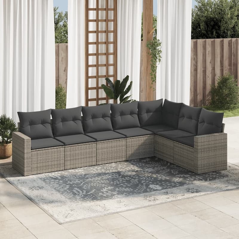 vidaXL Garden Sofa Set Grey - 24.4 x 25.8 x 27.2