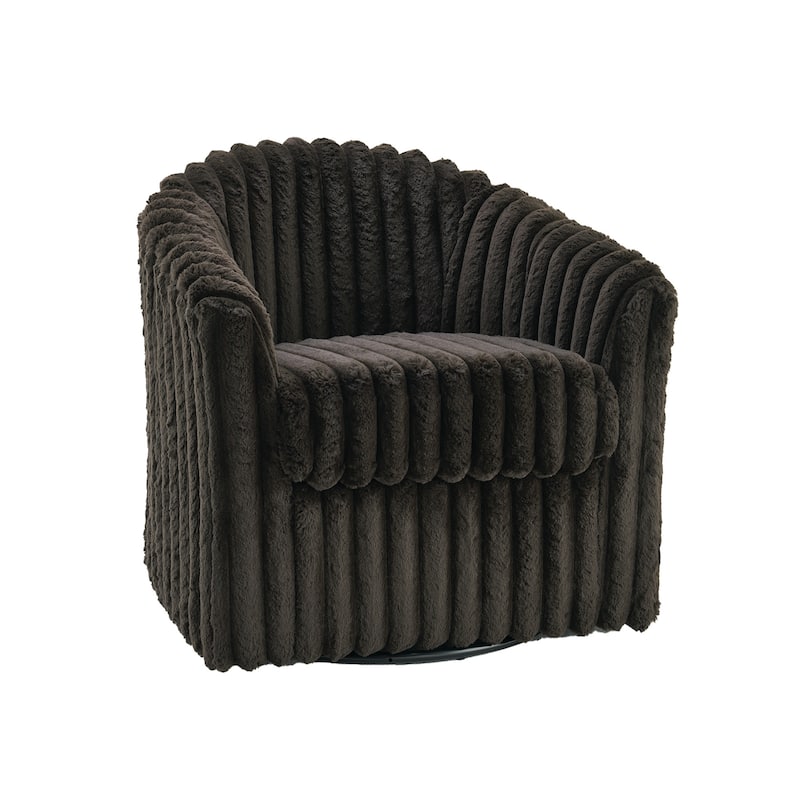 Modern Cotton Flannel Swivel Accent Chair Plush Barral Chair