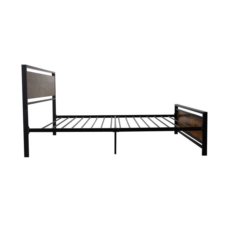 Twin Size Black Metal Platform Bed Frame with Noise-Free Steel Support, Modern Design, and No Box Spring Needed