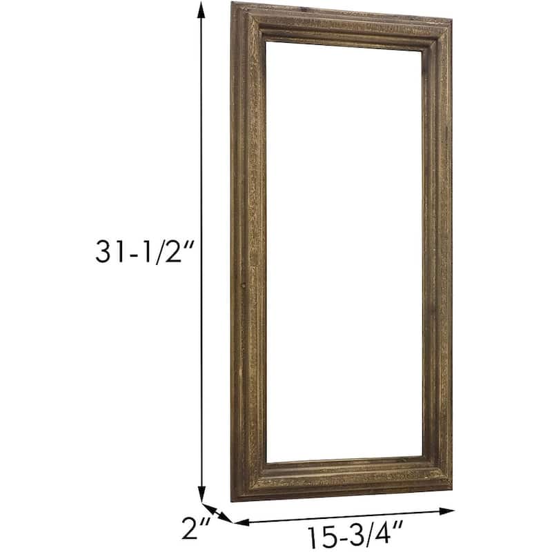 Rectangular Wood Framed Farmhouse Wall Mirror,Hangs Vertically,Brown