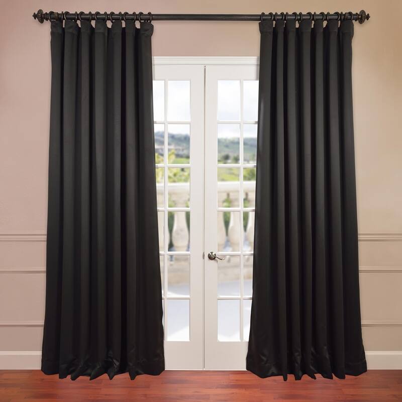 Exclusive Fabrics Extra Wide Room Darkening Curtain (1 Panel) - 100 X 120 - Jet Black