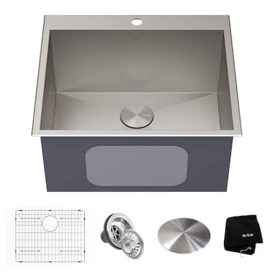 Kraus Standart PRO 25" Drop-In Single Basin Stainless Steel Kitchen