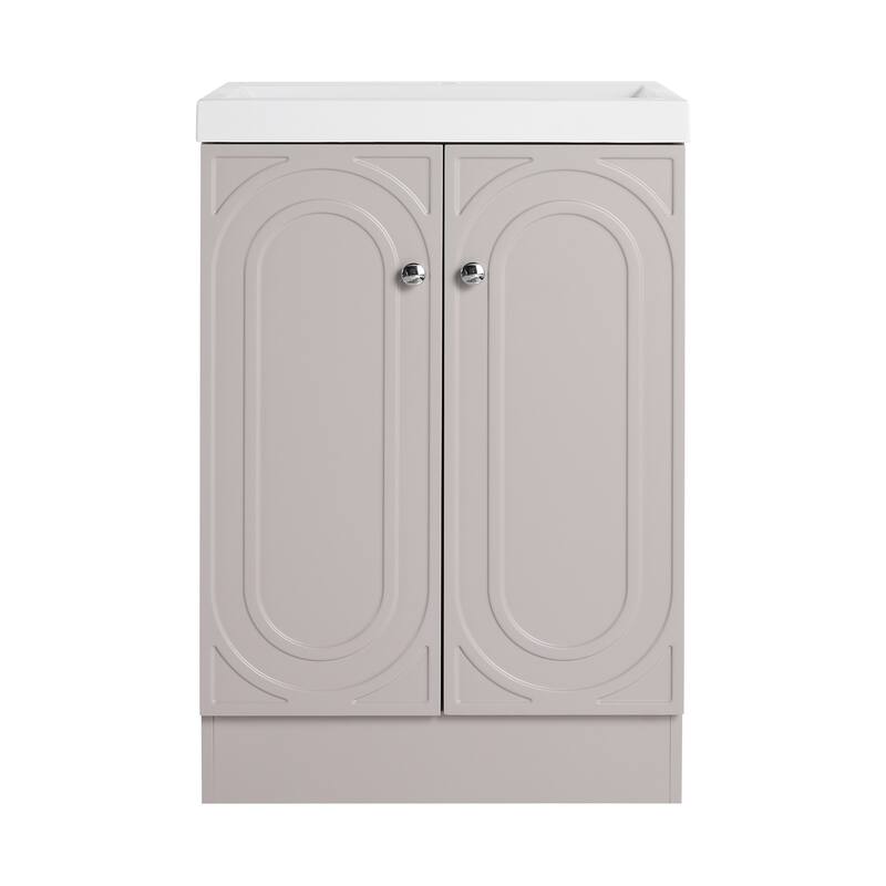 24" Freestanding Bathroom Vanity with Resin Sink