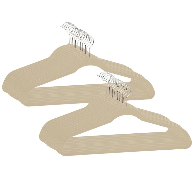 Simplify 24 Pack Extra Wide Velvet Coat Hangers - 21.20" x 0.19" x 10.90" - Ivory