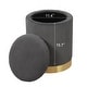 preview thumbnail 40 of 88, Adeco Round Storage Ottoman Footrest Stool Velvet Gold Plating Base