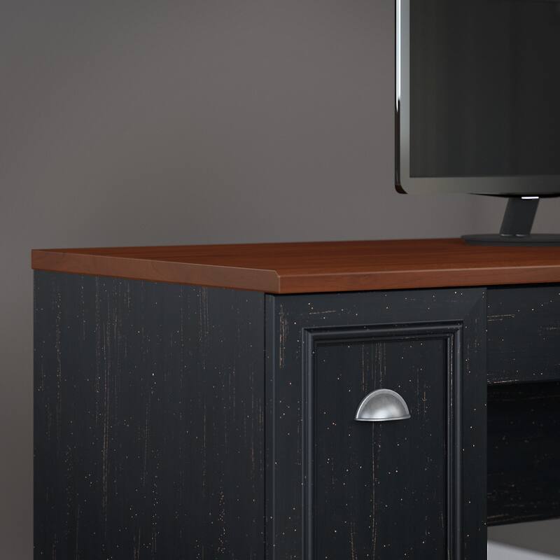 Fairview 60W L Shaped Desk with Drawers and Storage by Bush Furniture