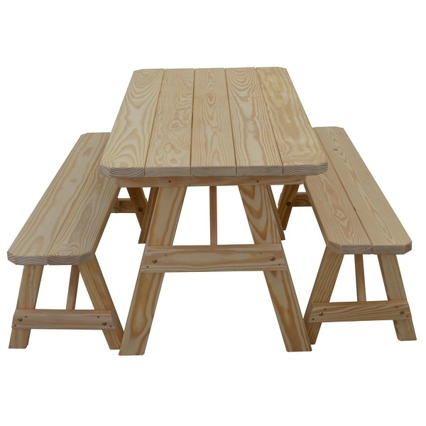Pine 5' Traditional Picnic Table with 2 Benches. Opens flyout.