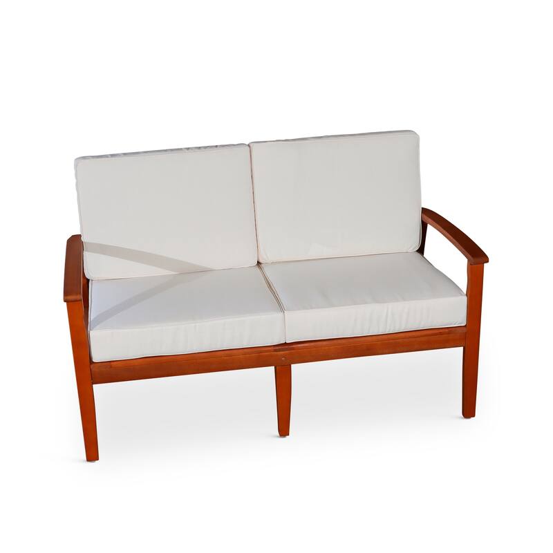 DTY Outdoor Living Longs Peak Eucalyptus Loveseat with Cushions