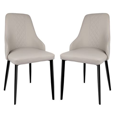 Lucky Monet Modern PU Leather Upholstered Dining Chairs (Set of 2) - 17.7x17.3x35.6 (LxWxH)