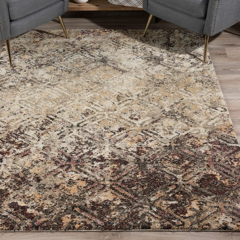 Addison Plano Moroccan Boho BROWN Area Rug