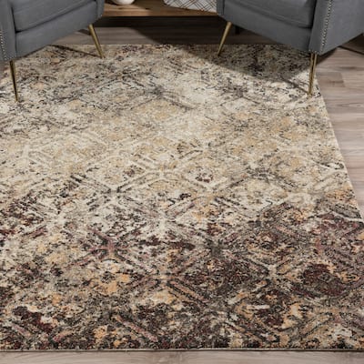 Addison Plano Moroccan Boho BROWN Area Rug