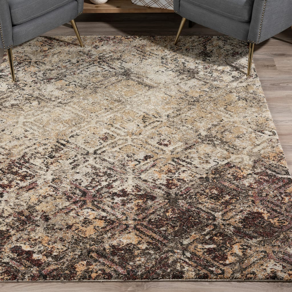 Addison Plano Moroccan Boho BROWN Area Rug
