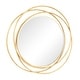 preview thumbnail 30 of 32, Stylish Metal Wall Mirror with Overlapping Circles and Foiled Finish - Gold or Gray