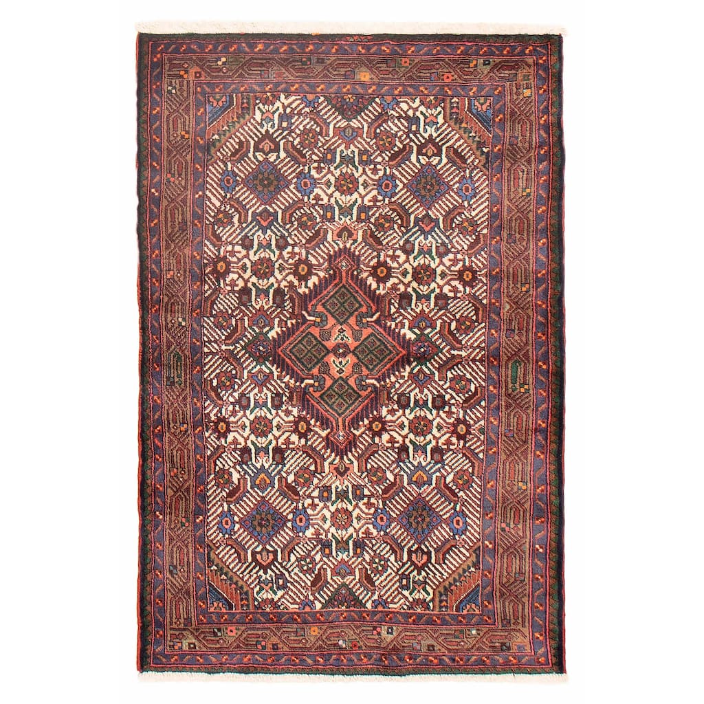ECARPETGALLERY Hand-knotted Konya Anatolian Cream Wool Rug - 3'6 x 5'1