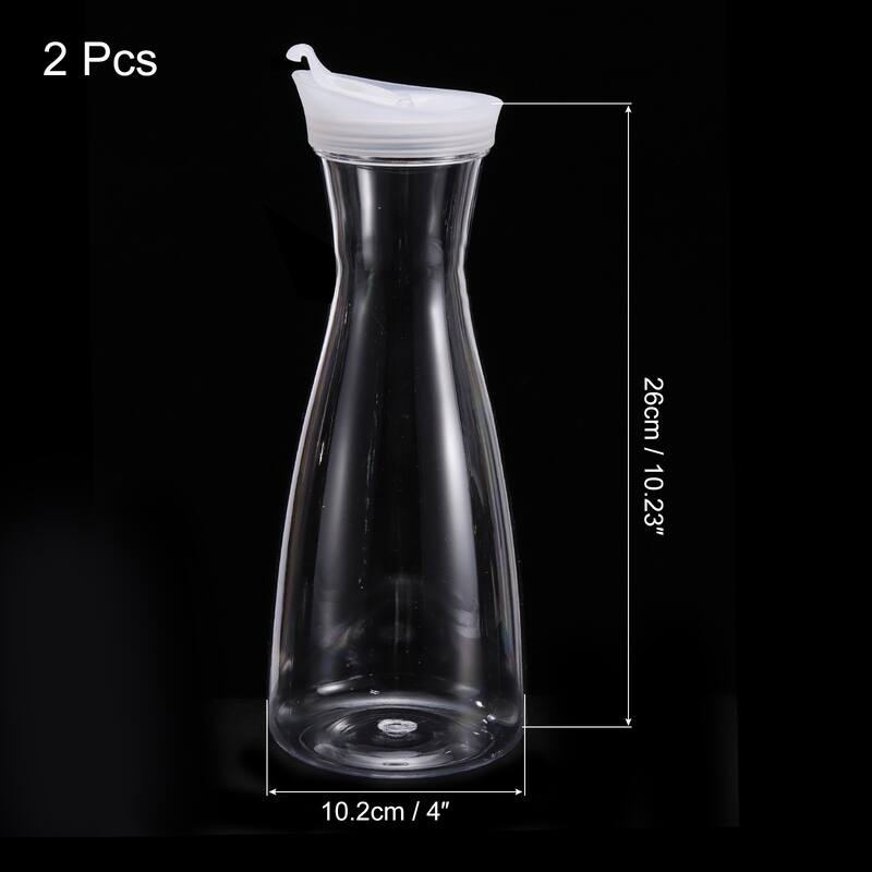 Acrylic Water Carafes with Lid Transparent Juice Pitcher Water Jug Clear - Clear-2pcs - 37.2 oz