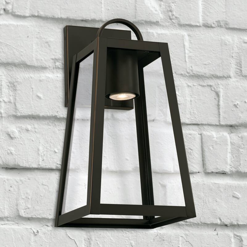Leighton 16" Tall 1-light Minimal Light Pollution Outdoor Wall Lantern w/ Clear Glass