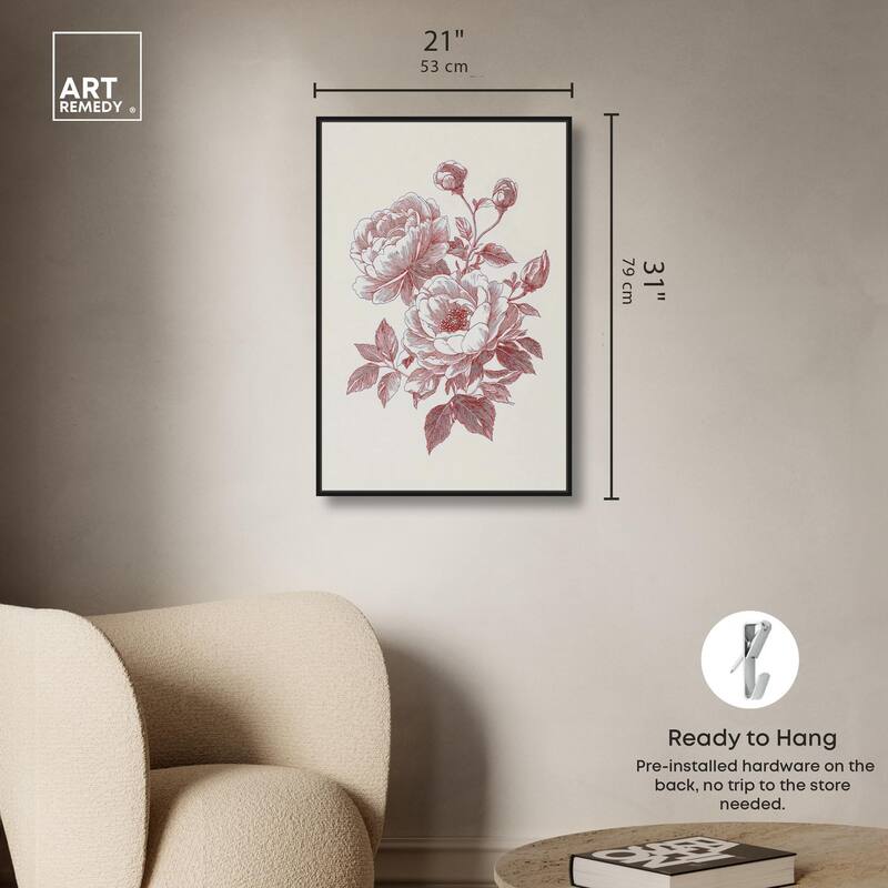 Breezy Red Pencil Blooms Canvas by Art Remedy