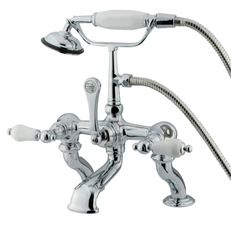 Vintage 7 in. Deck Mount Tub Faucet with Hand Shower - Polished Chrome
