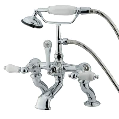 Vintage 7 in. Deck Mount Tub Faucet with Hand Shower