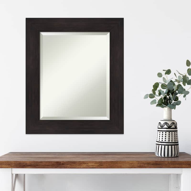 Beveled Wall Mirror - Furniture Espresso Frame - Furniture Espresso