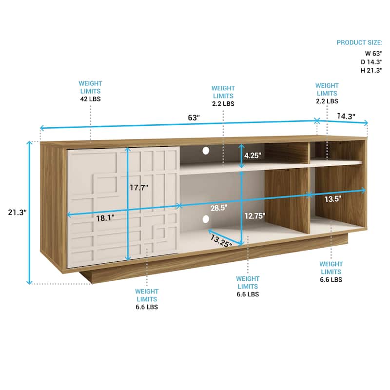 Oak Contemporary TV Stand for TVs Up to 70 Inches