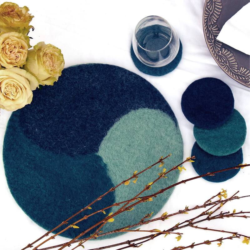 Handmade Felt Macaroon Coasters, Set of 4