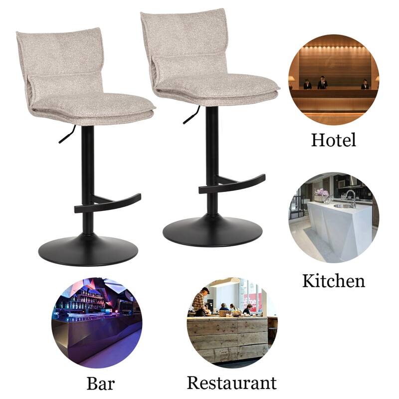 Swivel Adjustable Height with Armless Bar Stools