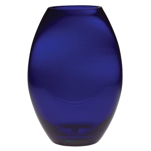 Majestic Gifts Glass - Handmade Barrel Vase - Cobalt Blue - Made in Europe