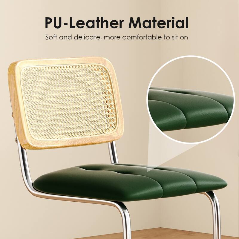 Counter Height Bar Stools Set Of 2, Upholstered Barstools With Rattan Back,30 Inch Stools Armless Bar Chairs