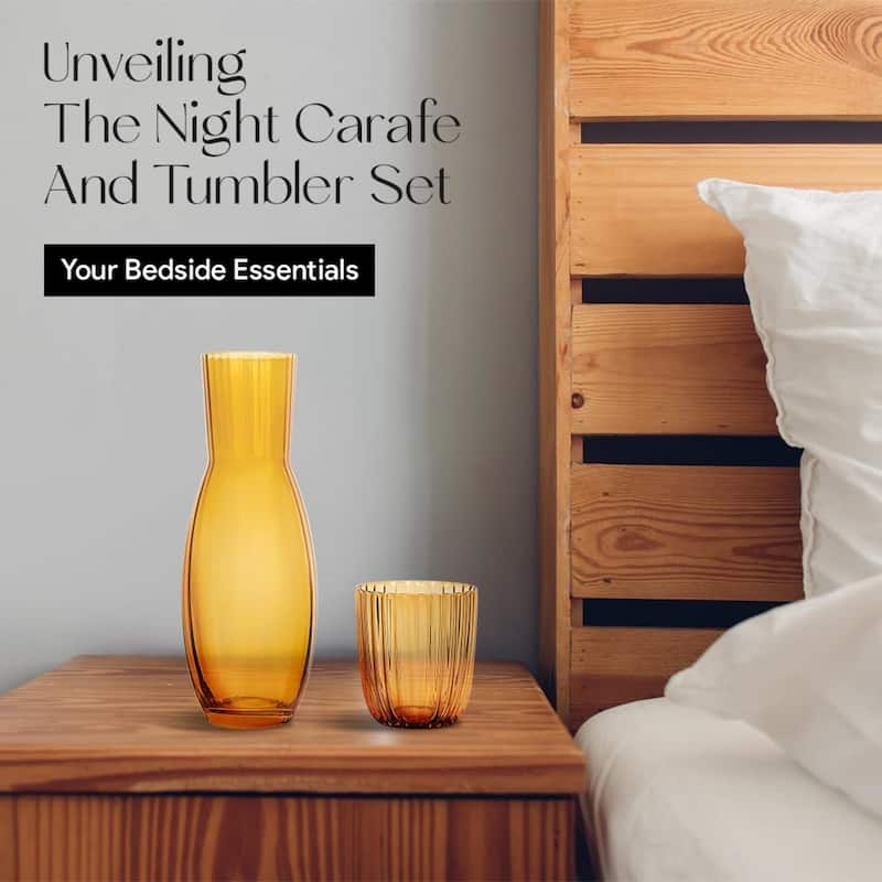 American Atelier Bedside Water Carafe with Tumbler Cup - 40 Oz