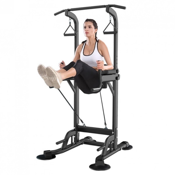 Workout Dip Station Chin Up Bar Core Power Tower For Home Gym