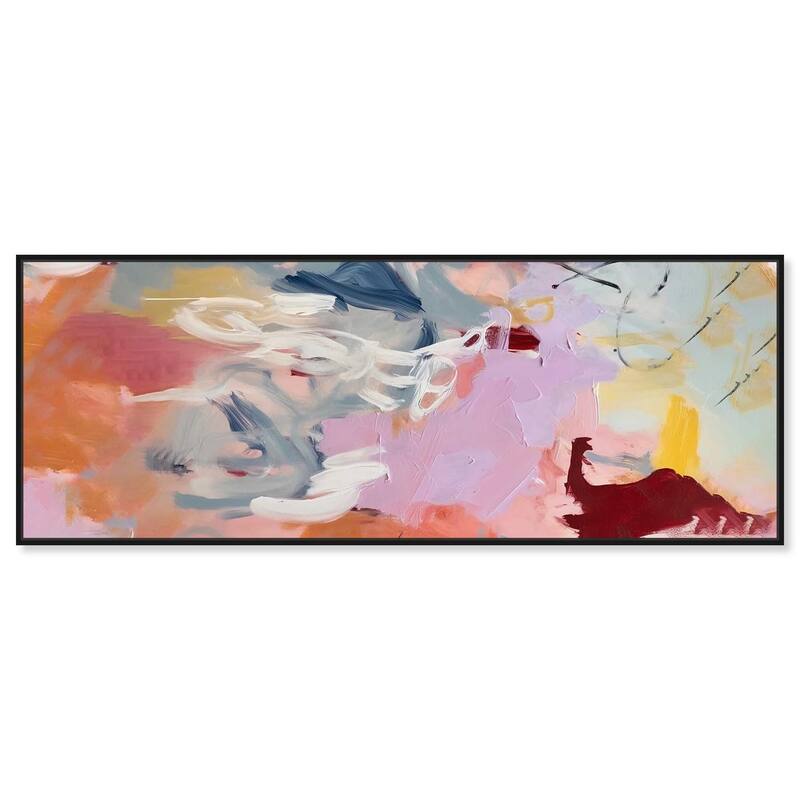 Flaming Color Splash Panoramic Canvas by Art Remedy - 54" x 20" - Black