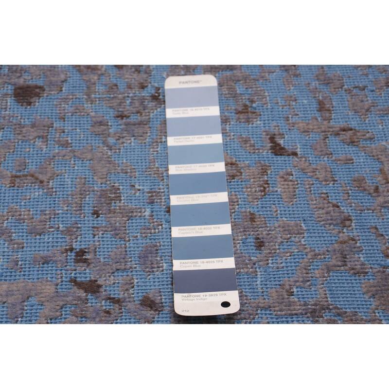 ECARPETGALLERY Hand-knotted Color Transition Denim Blue Wool Rug - 7'9 x 11'5