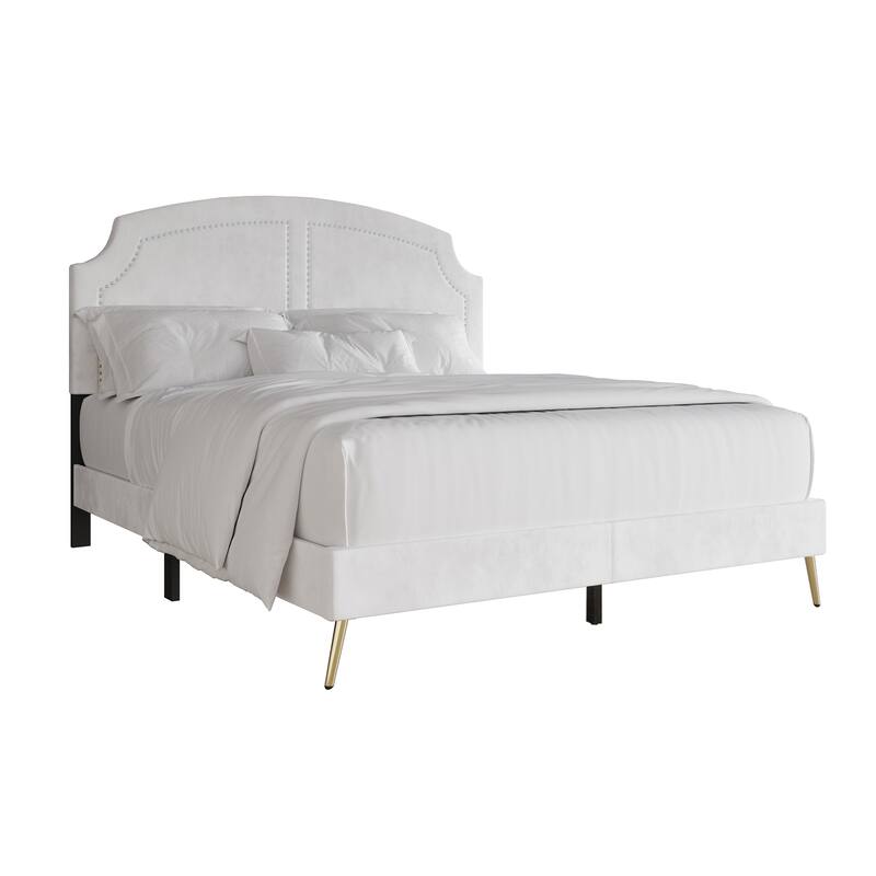 CraftPorch Modern Minimalist Style Velvet Upholstered Bed Frame - Full