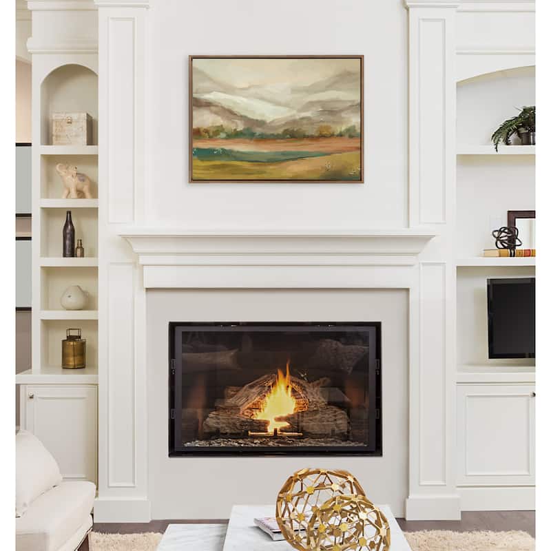 Kate and Laurel Sylvie Mountainscape Framed Canvas by Annie Quigley