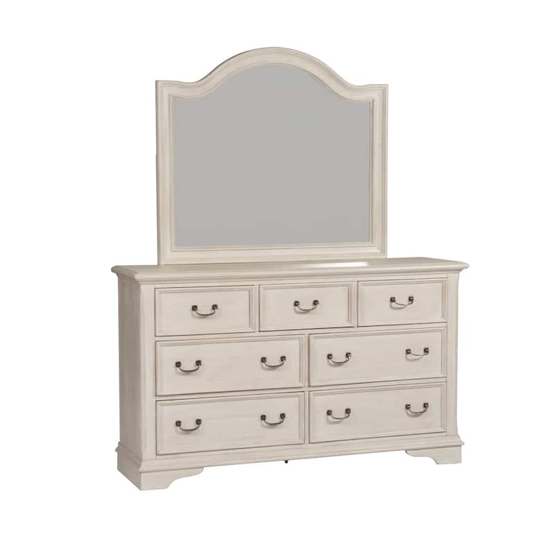Bayside Antique White Dresser & Mirror