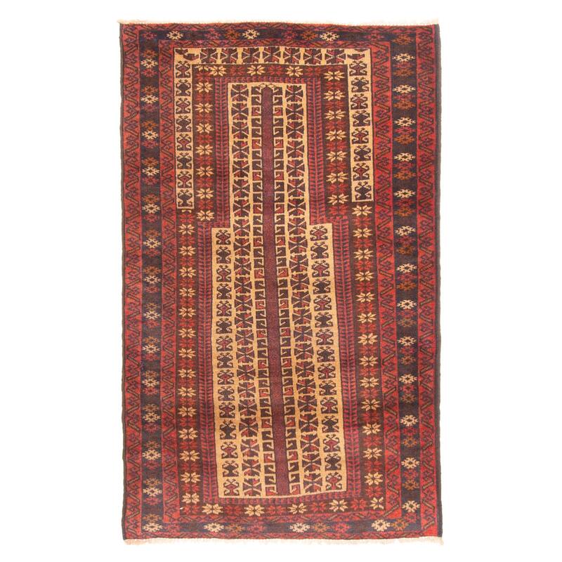 ECARPETGALLERY Hand-knotted Teimani Beige Wool Rug - 2'8 x 4'4