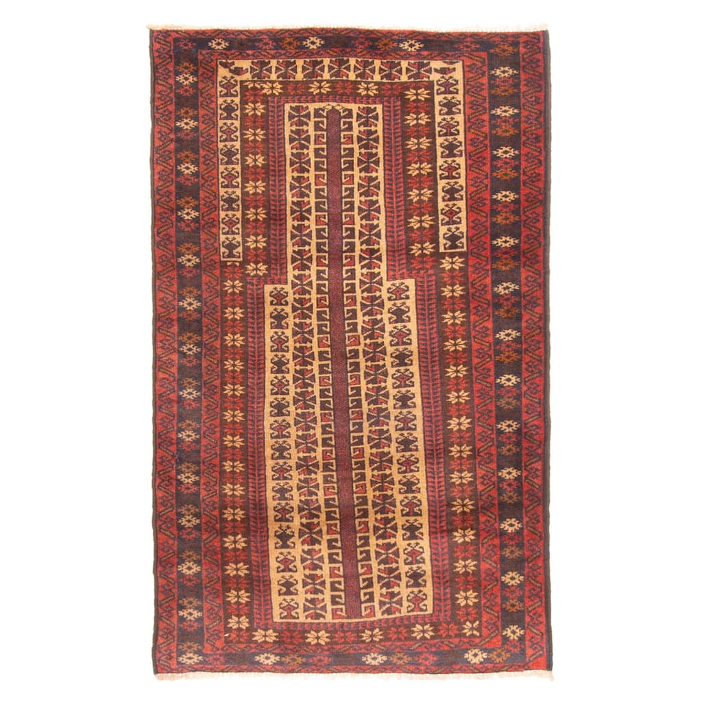 ECARPETGALLERY Hand-knotted Teimani Beige Wool Rug - 2'8 x 4'4