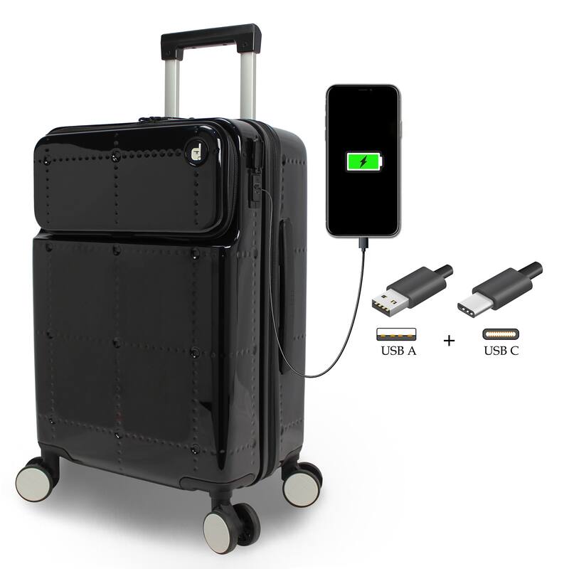 Smart Lightweight Carry-On Luggage with USB-A & USB-C Ports