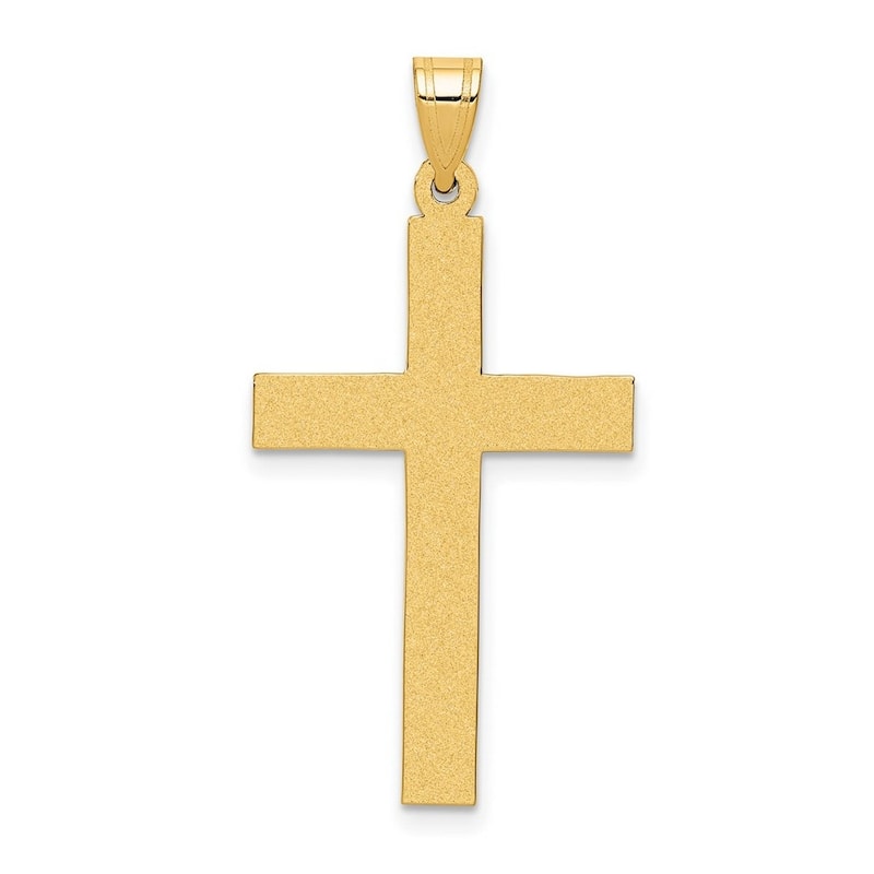 Curata 14k Yellow Gold 18" 22x24mm Solid Engravable Polished Cross Necklace