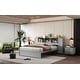 preview thumbnail 7 of 28, Full Size Platform Bed with Storage Headboard, 3 Shelves, 2 Side Lockers, Solid Pine Wood Frame, No Box Spring Required, Grey