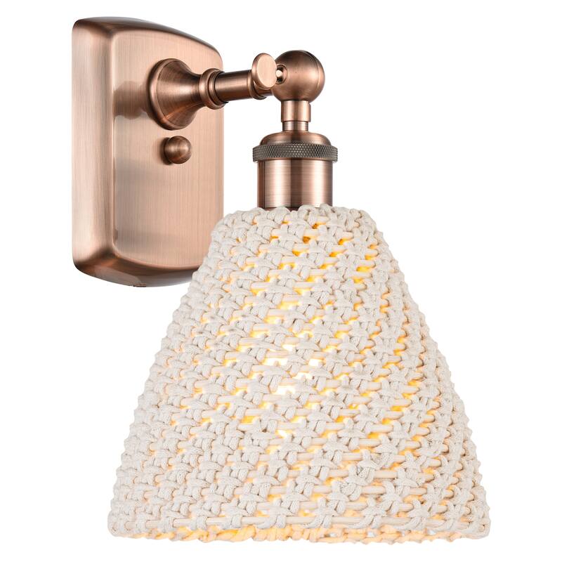 Innovations Lighting 516-1W-11-8 Bristol Natural Sconce Bristol - Antique Copper / Natural