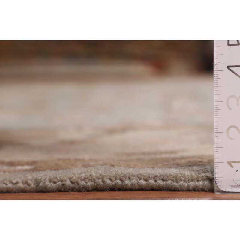 Gray Oushak Indian Area Rug Handmade Wool Carpet - 8'9"x 11'7"