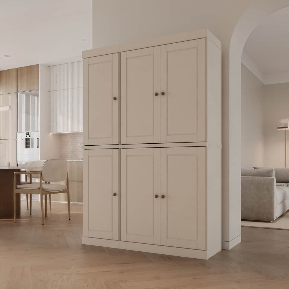 Palace Imports 100% Solid Wood Pantry Cabinet, Raised Panel Doors, Adjustable Shelves, 48.5" Wide, 71.5" Tall - 48.5" x 71.5"