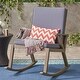 preview thumbnail 8 of 19, Champlain Outdoor Acacia Wood Rocking Chair with Water-Resistant Cushions by Christopher Knight Home