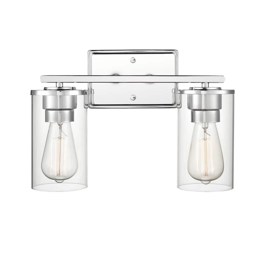 Millennium Lighting Verlana 2-Light Bathroom Vanity Fixture in Multiple Finishes with Clear Glass Shades
