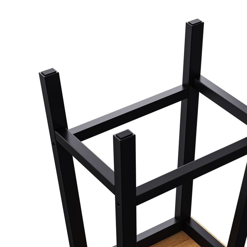 53.14'' Kitchen Island with 2 Bar Stools, Power Outlet,Door Internal Storage Rack, Drop Leaf, 5 Open Side Racks, 3 Drawers