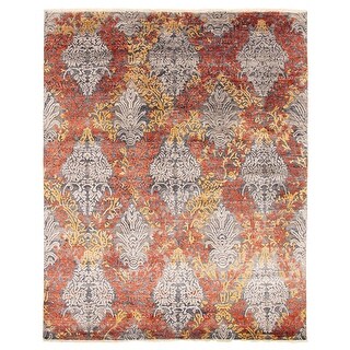 ECARPETGALLERY Hand-knotted Heritage Dark Copper Silk, Wool Rug - 7'11 ...