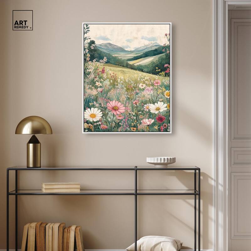 Floral Valley Vista Canvas by Art Remedy